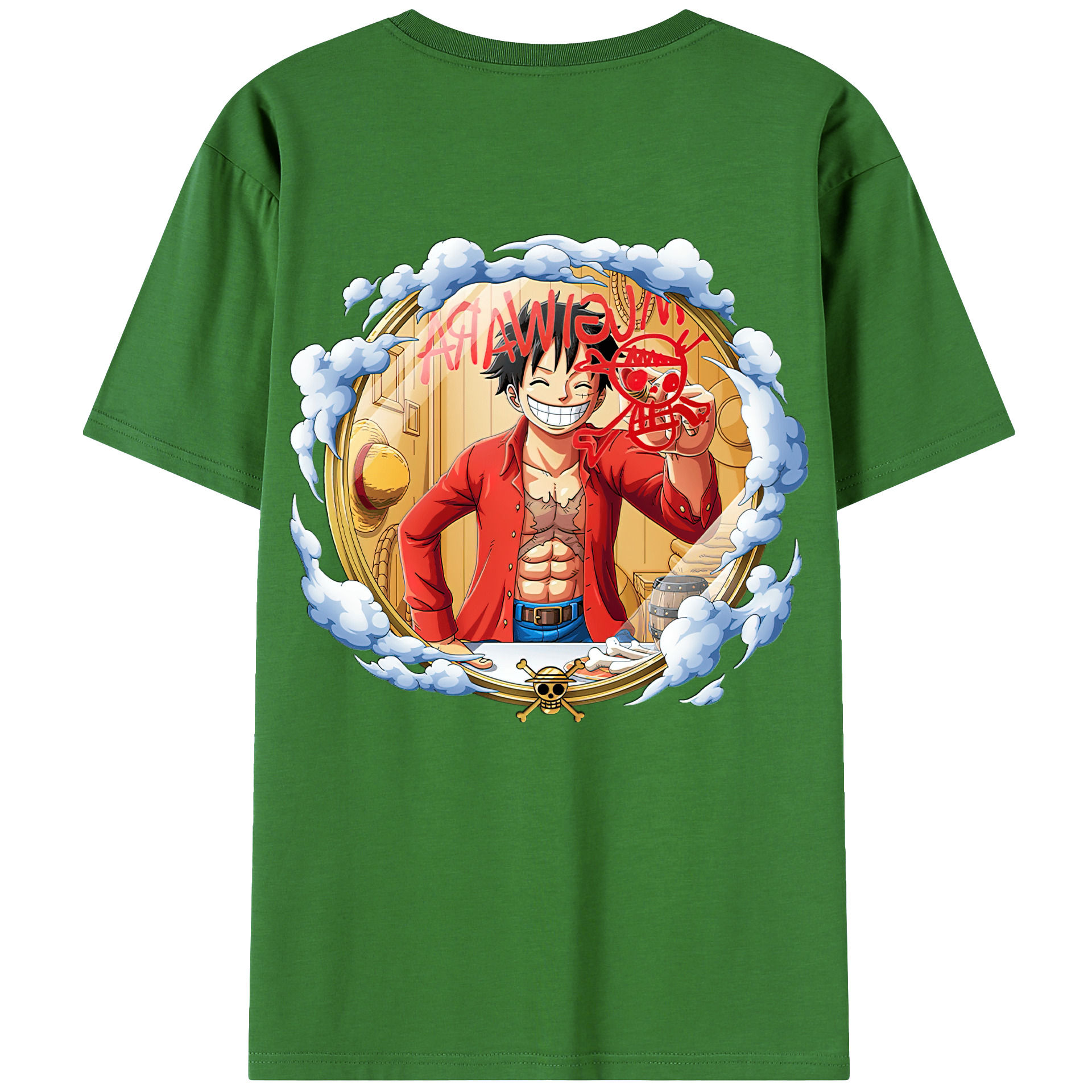 ワンピース モンキー・D・ルフィ ONE PIECE Monkey D. Luffy レディース半袖Tシャツ(バックプリント)